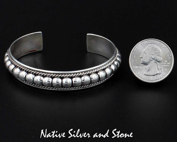 Z Thomas Charley/Charlie, Navajo<br>1/2" Bracelet<br>Cuff Segmented "Melon"<br>Size 6-3/8 (Medium)