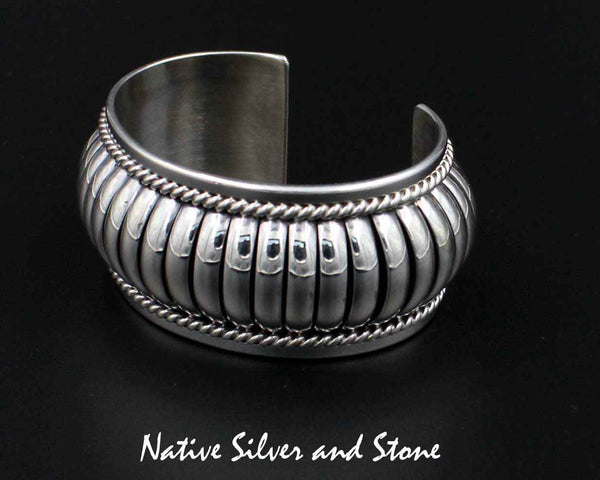 Z Thomas Charley/Charlie, Navajo<br>1-1/4" Bracelet<br>Cuff Segmented "Melon"<br>Size 6-1/2 (Medium)