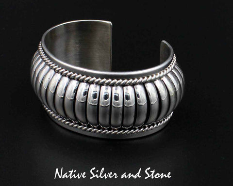 Z Thomas Charley/Charlie, Navajo<br>1-1/4" Bracelet<br>Cuff Segmented "Melon"<br>Size 6-1/2 (Medium)