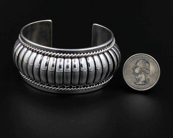 Z Thomas Charley/Charlie, Navajo<br>1-1/4" Bracelet<br>Cuff Segmented "Melon"<br>Size 6-1/2 (Medium)