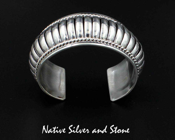 Z Thomas Charley/Charlie, Navajo<br>1-1/4" Bracelet<br>Cuff Segmented "Melon"<br>Size 6-1/2 (Medium)