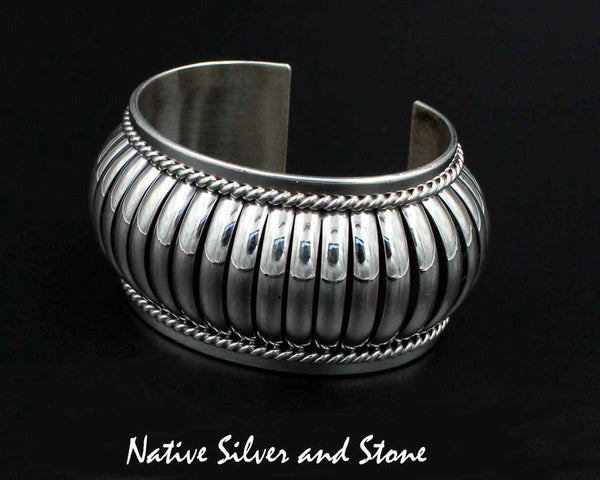 Thomas Charley/Charlie, Navajo<br>1-1/2" Bracelet<br>Cuff Segmented "Melon"<br>Size 6-3/8 (Medium-Small)