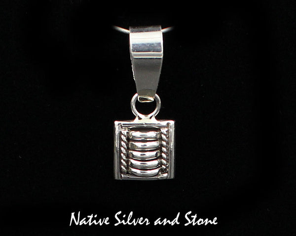 Z Thomas Charley/Thomas Charlie<br>Navajo<br>1/2" Pendant - Squares<br>"Melon - "Segmented<br>Sterling Silver