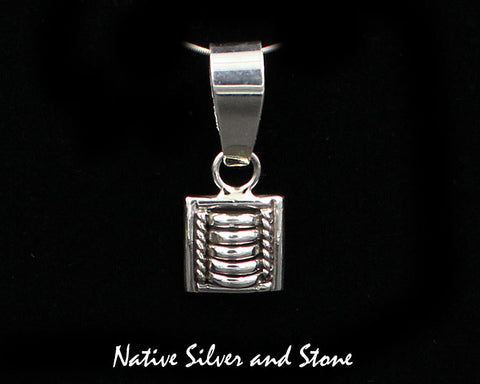 Z Thomas Charley/Thomas Charlie<br>Navajo<br>1/2" Pendant - Squares<br>"Melon - "Segmented<br>Sterling Silver