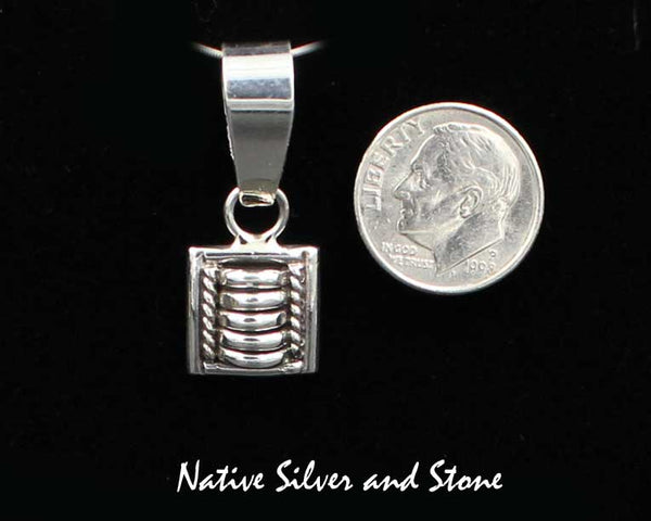 Z Thomas Charley/Thomas Charlie<br>Navajo<br>1/2" Pendant - Squares<br>"Melon - "Segmented<br>Sterling Silver