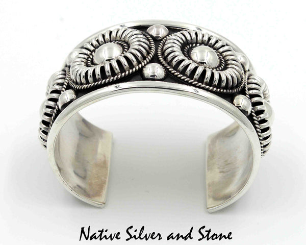 Z Thomas Charley/Thomas Charlie<br>Navajo Bracelet<br>1-1/2" Cuff Melon<br>Medallions of Circles & Domes<br>Size 6-9/16 (Medium)