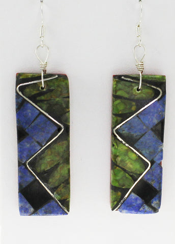 Timothy-Bailon-Yellowbird-Designs-Medium-Mtn-Earrings-Mosaic-Diamonds-Mojave-Turquoise-Denim Lapis-Jet-1