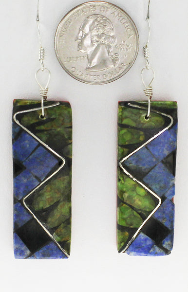 Timothy-Bailon-Yellowbird-Designs-Medium-Mtn-Earrings-Mosaic-Diamonds-Mojave-Turquoise-Denim Lapis-Jet-2-Perspective