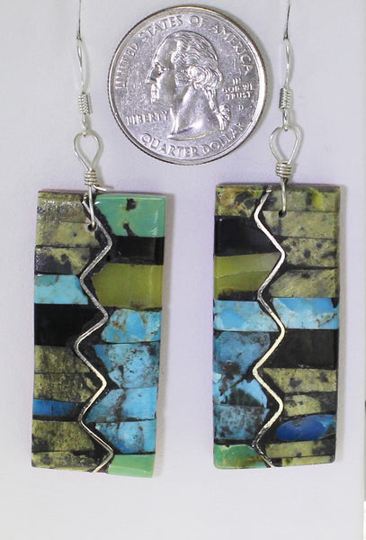 Tim-Bailon-Yellowbird-Designs-Med-Wave-Earrings-Linear-Turquoise-Serpentine-Jet-2-Perspective