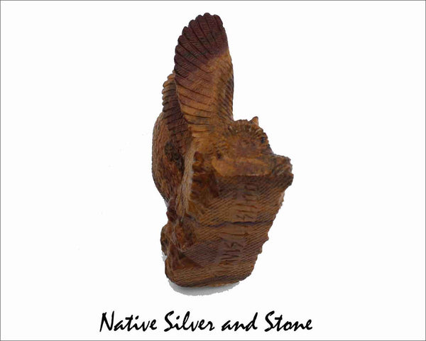 Z Owl Pair<br>Zuni Fetish Carving<br>Travis Lasiloo<br>Picasso Marble<br>Turquoise & Jet Accents