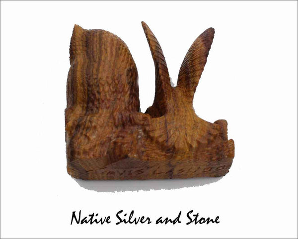 Z Owl Pair<br>Zuni Fetish Carving<br>Travis Lasiloo<br>Picasso Marble<br>Turquoise & Jet Accents