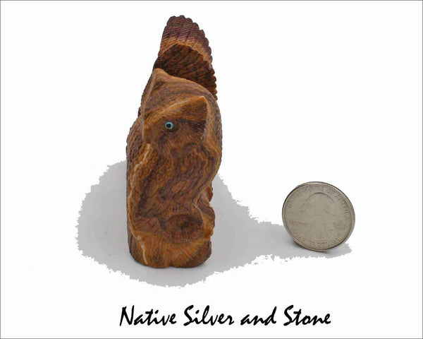 Z Owl Pair<br>Zuni Fetish Carving<br>Travis Lasiloo<br>Picasso Marble<br>Turquoise & Jet Accents