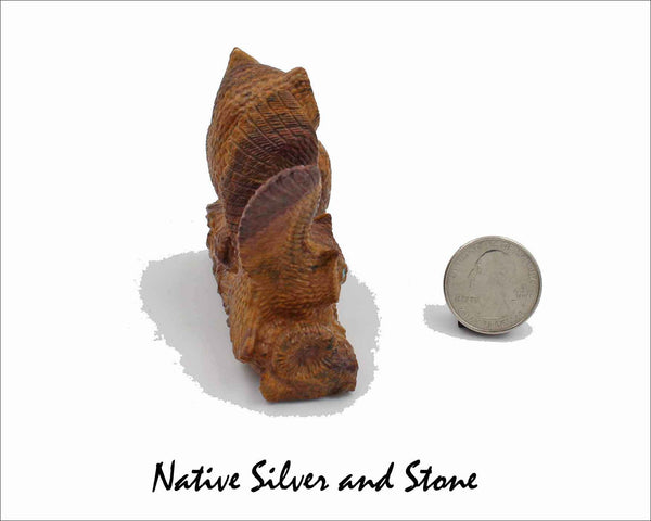 Z Owl Pair<br>Zuni Fetish Carving<br>Travis Lasiloo<br>Picasso Marble<br>Turquoise & Jet Accents