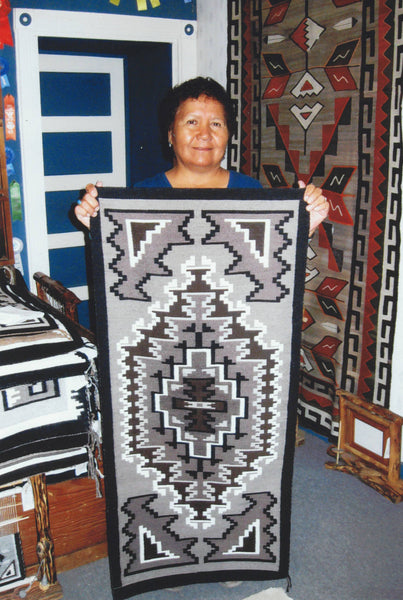 Z Jean Dick - Navajo<br> Navajo Rug - Weaving<br>100% Natural  Wool<br>Two Grey Hills