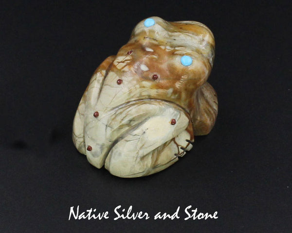 Frog<br>Zuni Fetish Carving<br>Tyrone Poncho<br>Picasso Marble