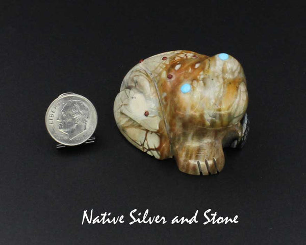 Frog<br>Zuni Fetish Carving<br>Tyrone Poncho<br>Picasso Marble