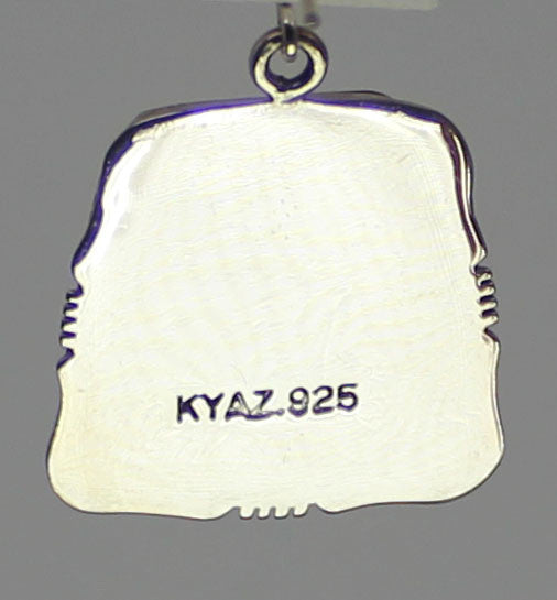 Z Kathy Yazzie - Navajo Jewelry<br>Earrings - Hook<br>#8 Turquoise Trapezoidal<br>Silver Wire & Cut-Out Accent Perimeter