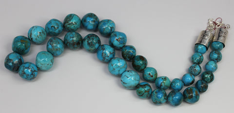 Z James Del & Doris Coriz<br>Ke-Wa - Santo Domingo Jewelry<br>Necklace<br>Large Turquoise Gumball Beads