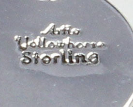 Z Artie Yellowhorse - Navajo Jewelry<br>Earrings<br>Snowflake1-Small 5/8" w Domed Top <br>Dbl Row Perimeter Beads<br>Dangle Post<br>Sterling Silver