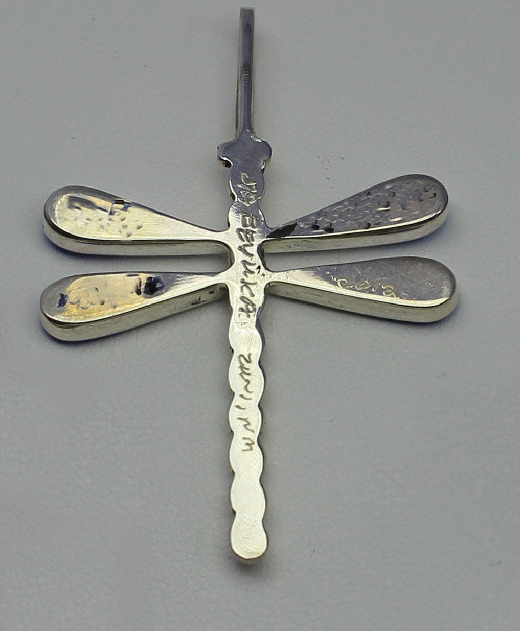 Pendant - Dragonfly with Multi-InlayJ/A P Mother Native & (Zuni)White Stone Silver Beyuka LLC | of